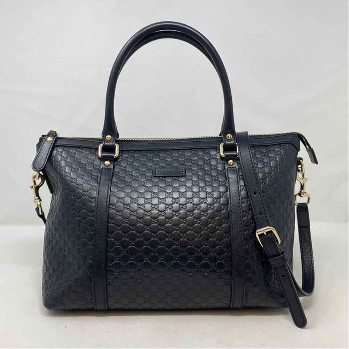 Pre-Owned Gucci Black Leather Designer Handbag