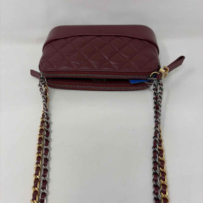 Pre-Owned Chanel Burgundy Leather Designer Handbag