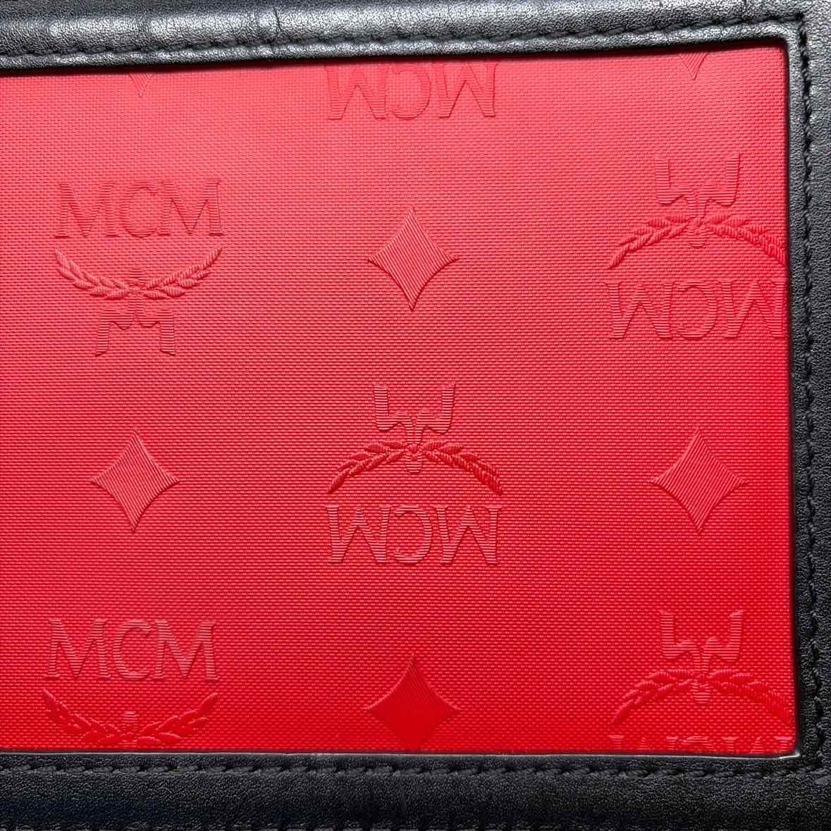 Pre-Owned MCM Red/Black Canvas Designer Handbag