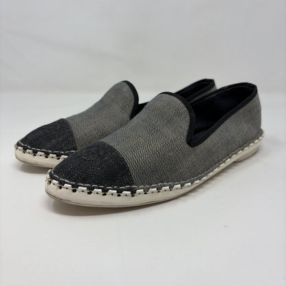 Pre-Owned Chanel Grey Canvas Shoe Size 9.5 Designer Shoes