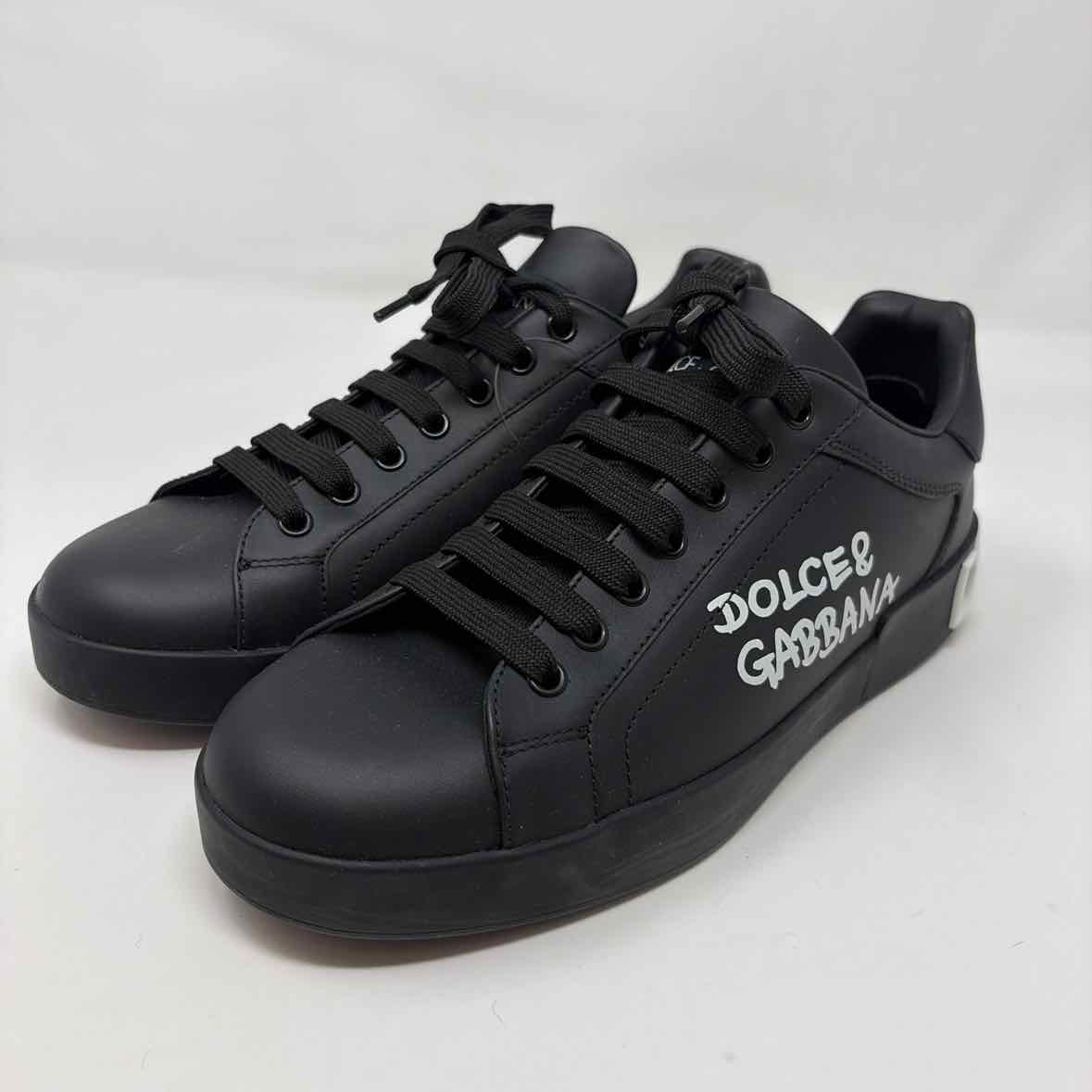 Pre-Owned Dolce & Gabbana Black Leather Shoe Size 7.5 Designer Shoes