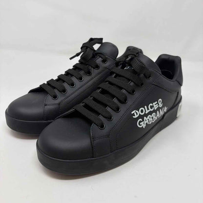 Pre-Owned Dolce & Gabbana Black Leather Shoe Size 7.5 Designer Shoes