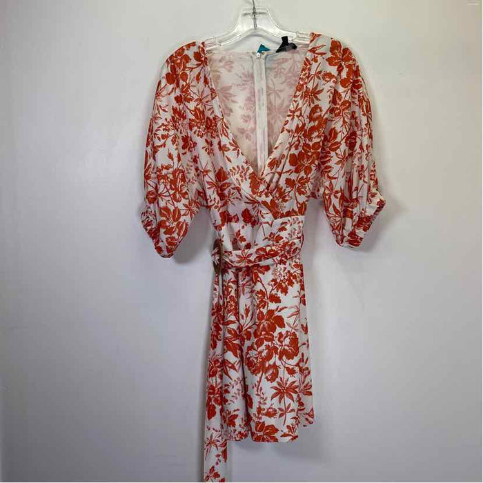 Pre-Owned Size S Lucy Paris Orange Floral Casual Dress