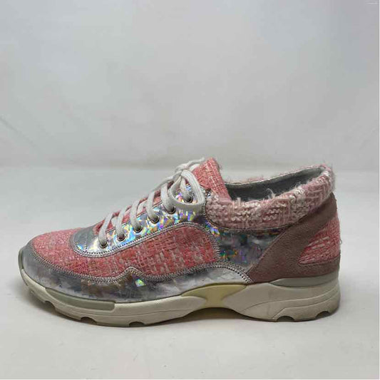 Pre-Owned Chanel Pink Multi Fabric Shoe Size 9 Designer Shoes