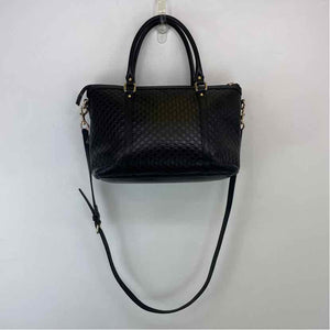 Pre-Owned Gucci Black Leather Designer Handbag