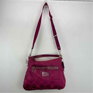 Pre-Owned Coach Rasberry Canvas Handbag