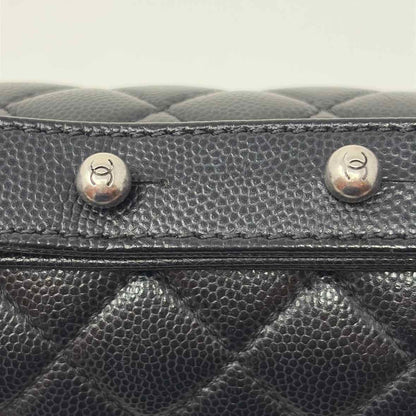 Pre-Owned Chanel Black Leather Designer Handbag
