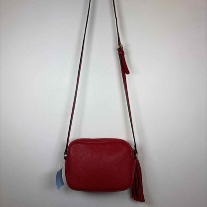 Pre-Owned Gucci Red Leather Designer Handbag