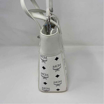 Pre-Owned MCM White Leather Designer Handbag
