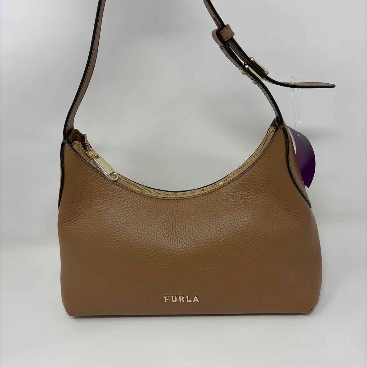 Pre-Owned Furla Cognac Leather Handbag