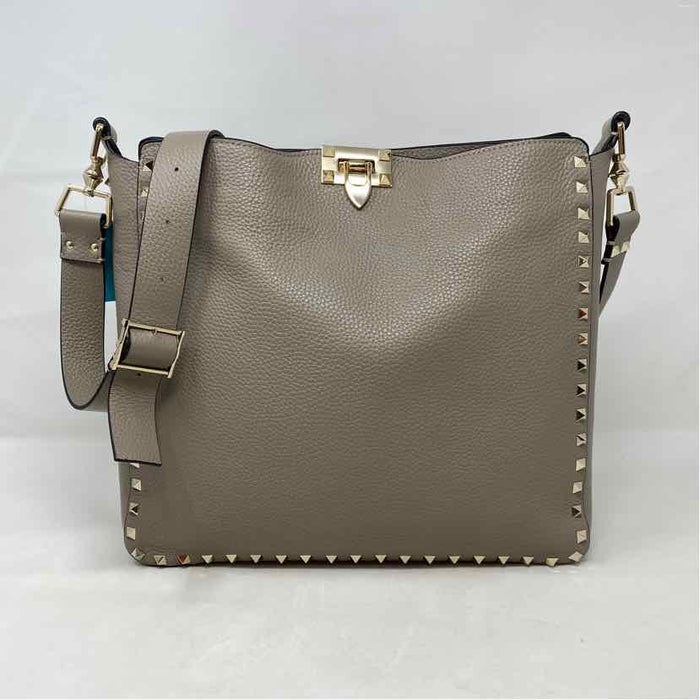 Pre-Owned Valentino Grey Leather Designer Handbag