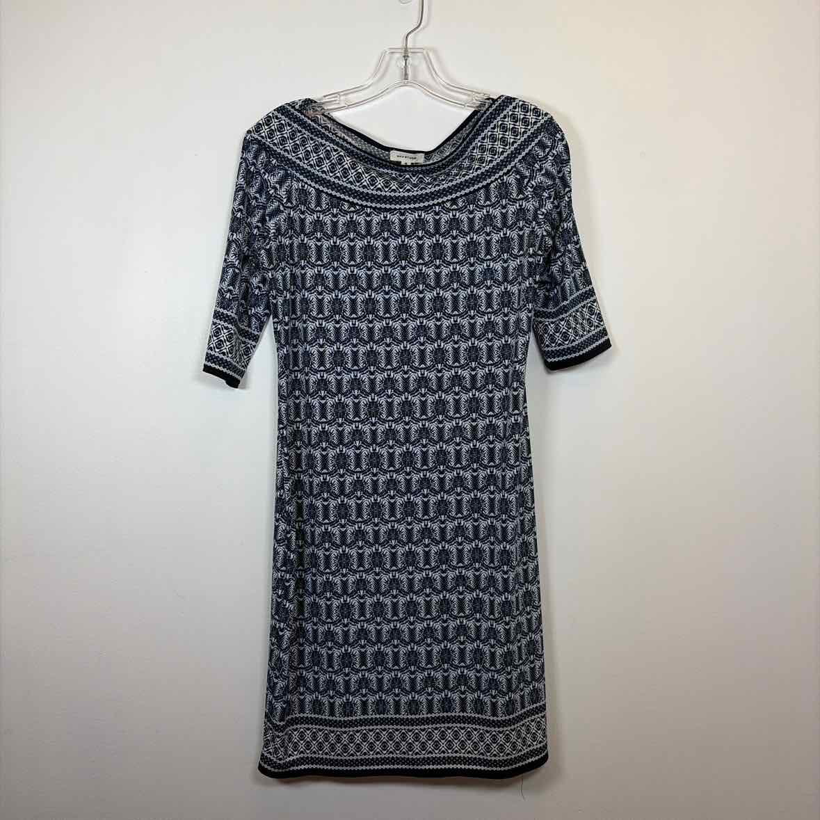 Pre-Owned Size M Max Studio Blue Print Casual Dress