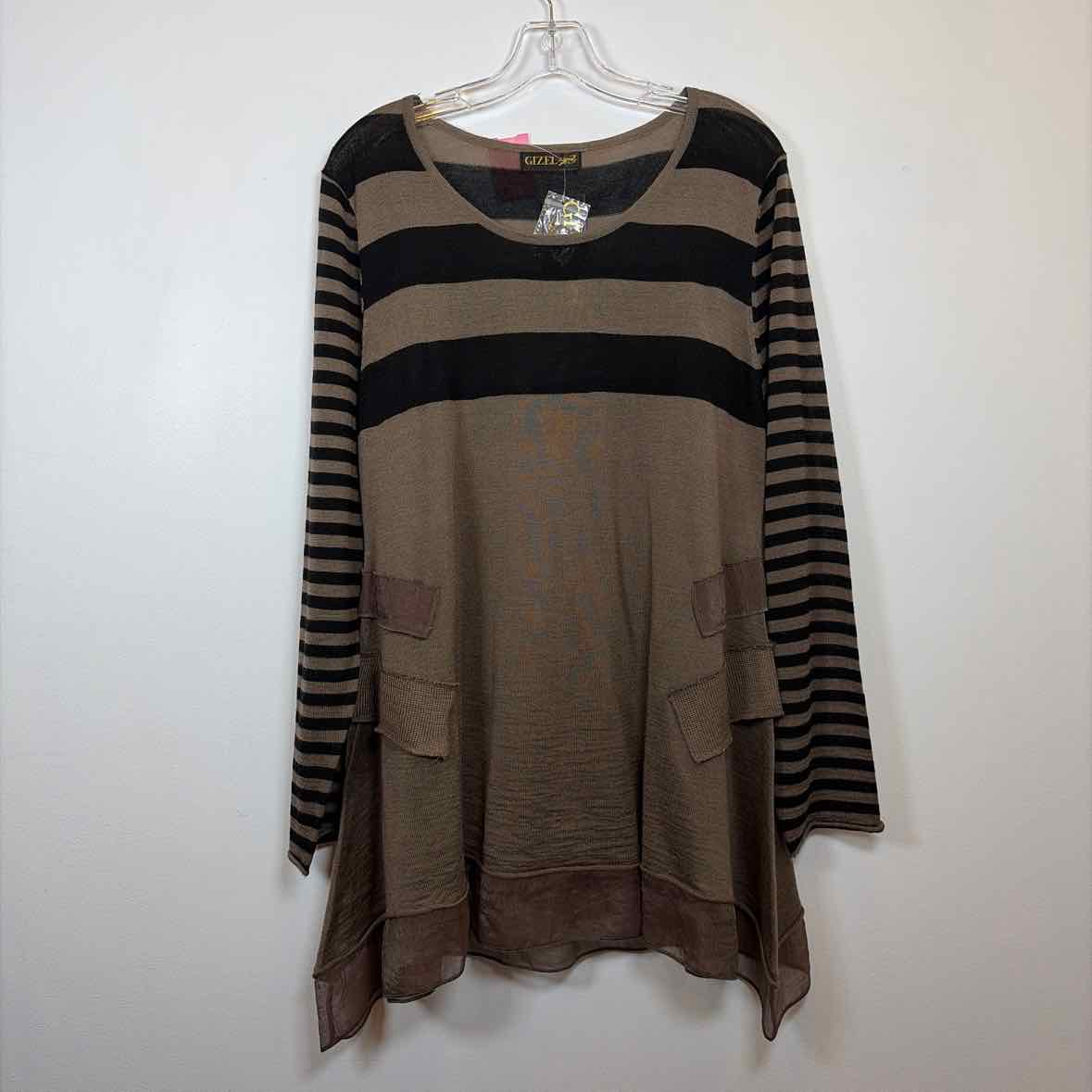 Pre-Owned Size XL Gizel Tan/Black Top