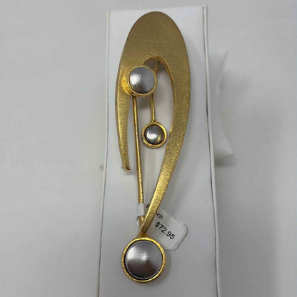 Pre-Owned Lee Wolfe Gold Multi Metal Brooch