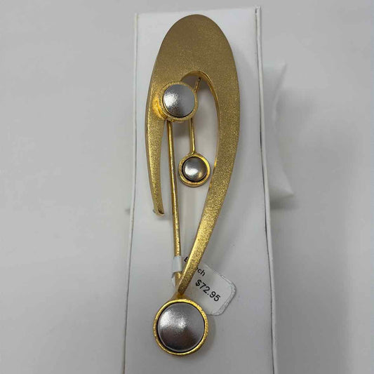 Pre-Owned Lee Wolfe Gold Multi Metal Brooch
