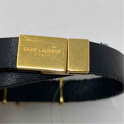 Pre-Owned Saint Laurent Black Leather Designer Jewelry
