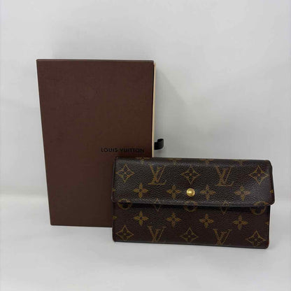 Pre-Owned Louis Vuitton Brown Coated Canvas Designer Wallet