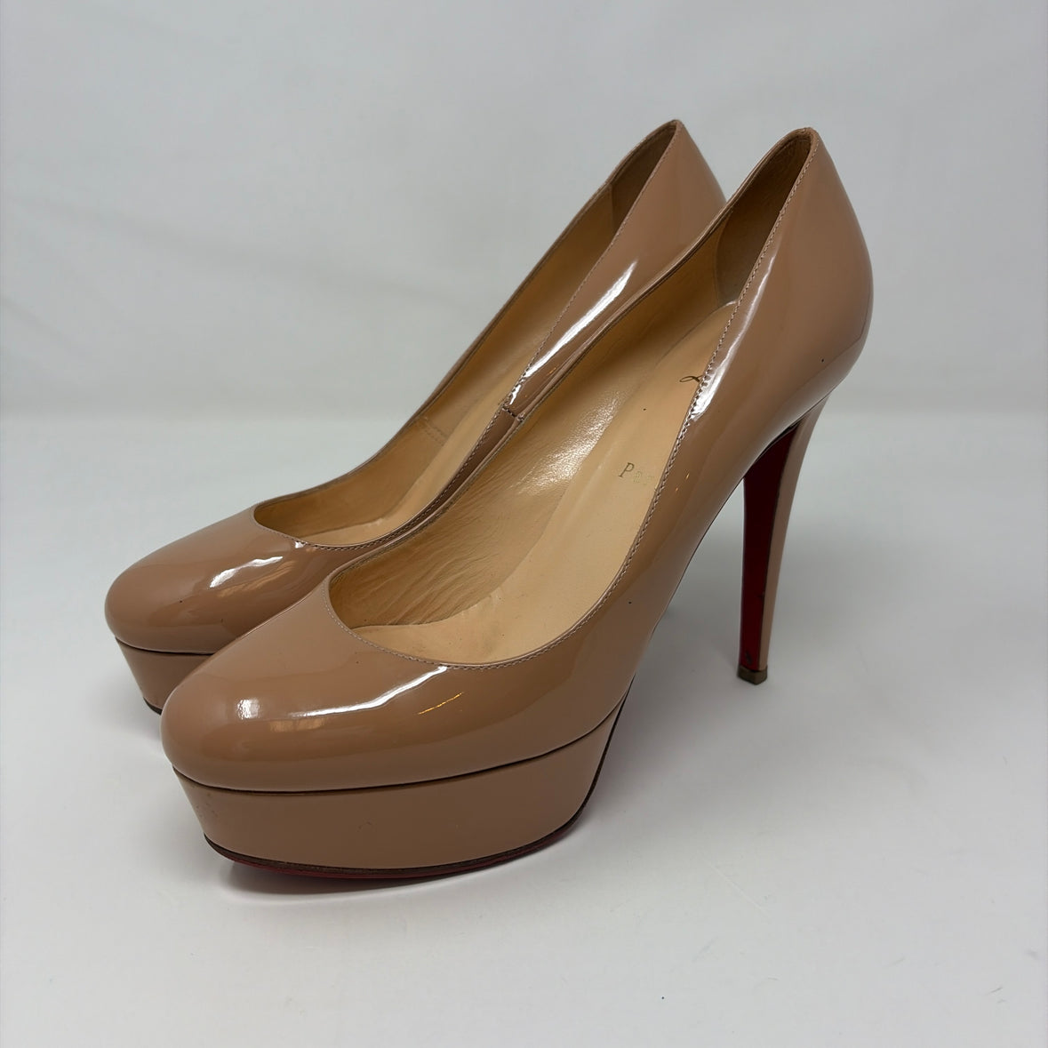 Pre-Owned Christian Louboutin nude Patent Shoe Size 9 Designer Shoes