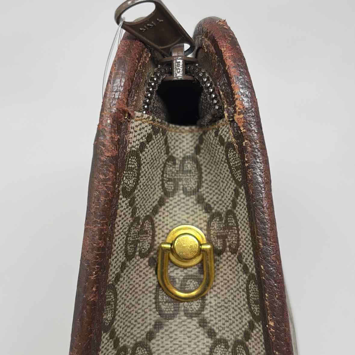 Pre-Owned Gucci Brown Leather Designer Handbag