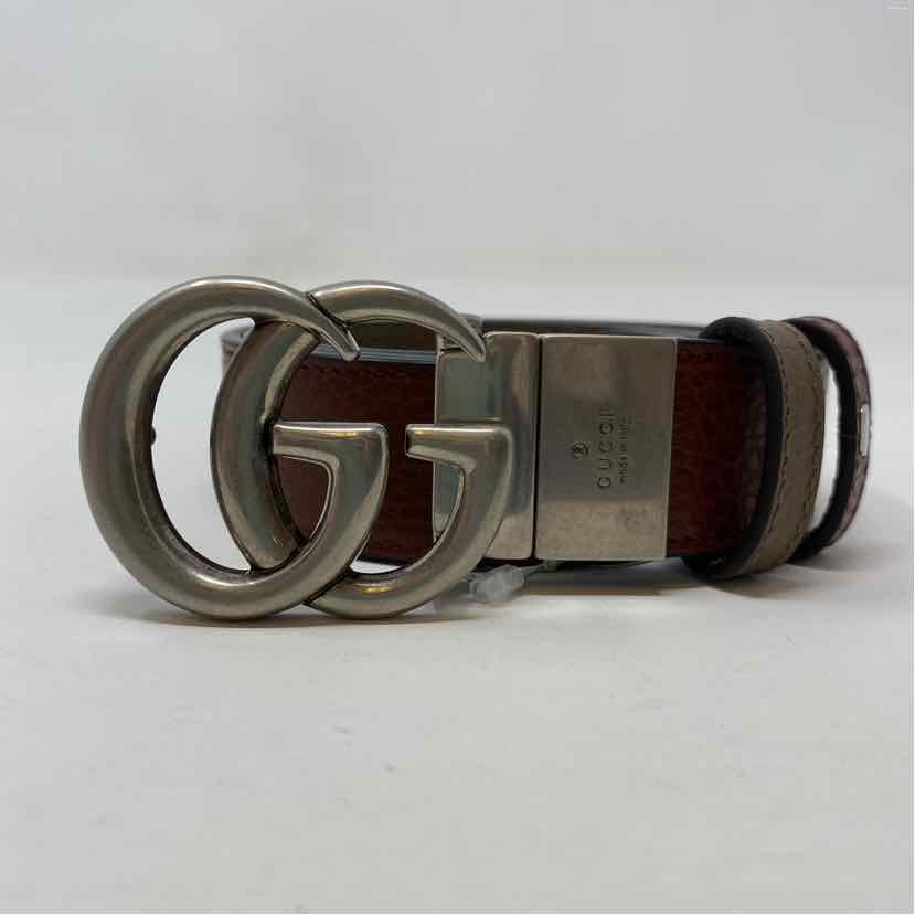 Pre-Owned Gucci Burgundy Leather Designer Belt
