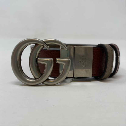 Pre-Owned Gucci Burgundy Leather Designer Belt