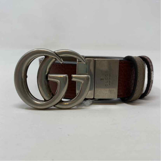 Pre-Owned Gucci Burgundy Leather Designer Belt