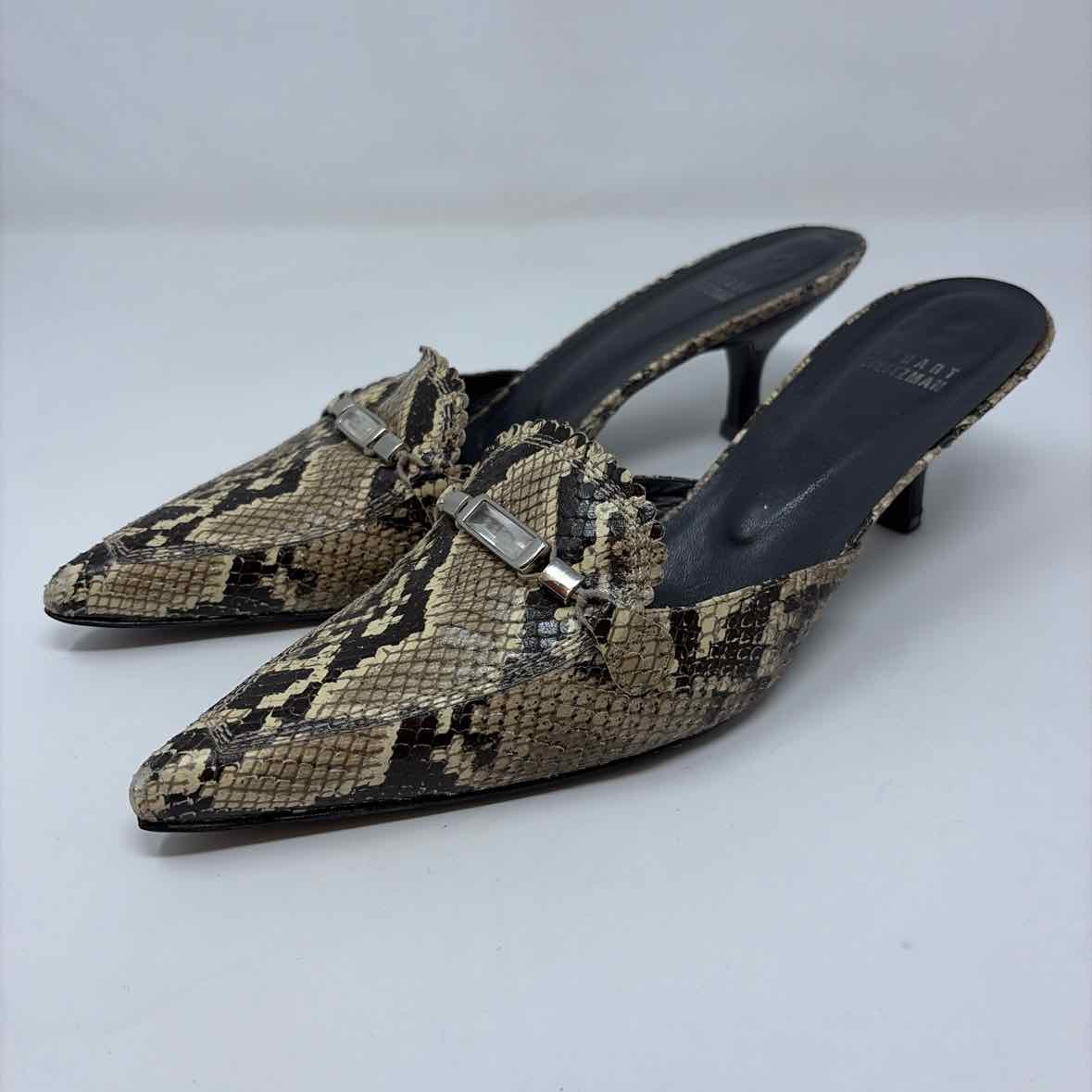 Pre-Owned Shoe Size 8.5 Stuart Weitzman Snake Print Heels