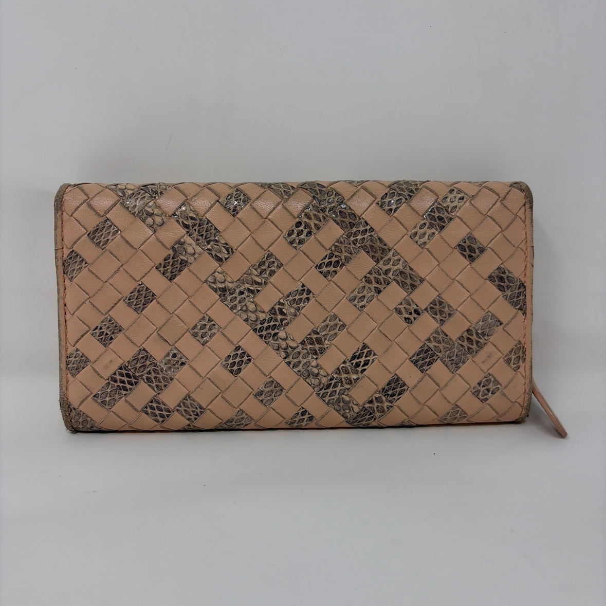 Pre-Owned Bottega Veneta Pink Multi Leather Designer Wallet