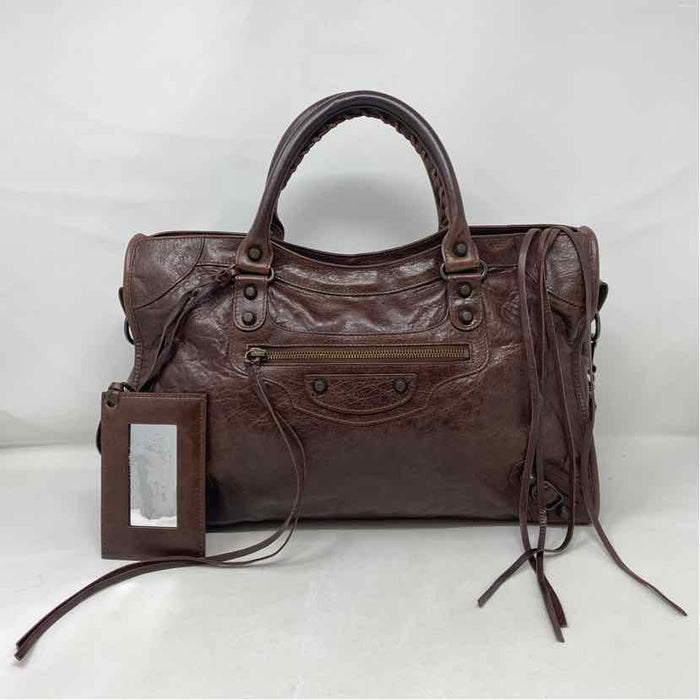 Pre-Owned Balenciaga Brown Leather Designer Handbag