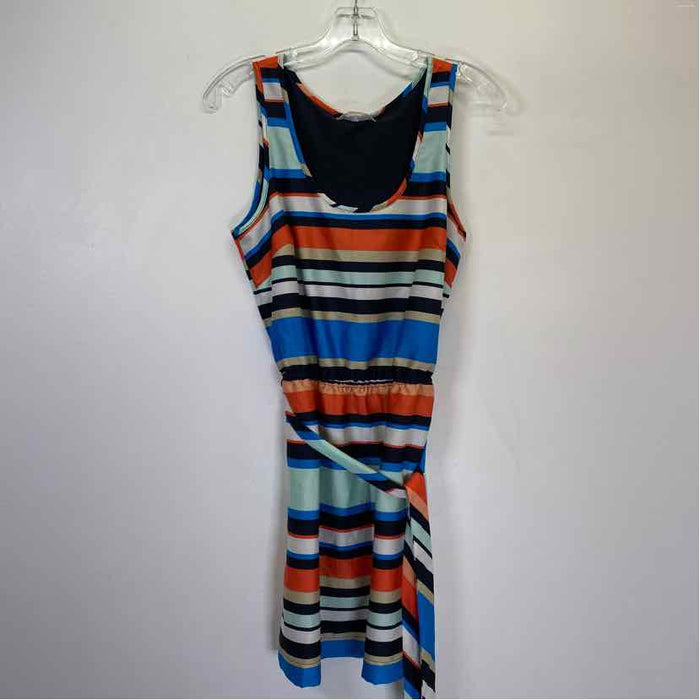 Pre-Owned Size 8/M Banana Republic Orange Stripe Casual Dress