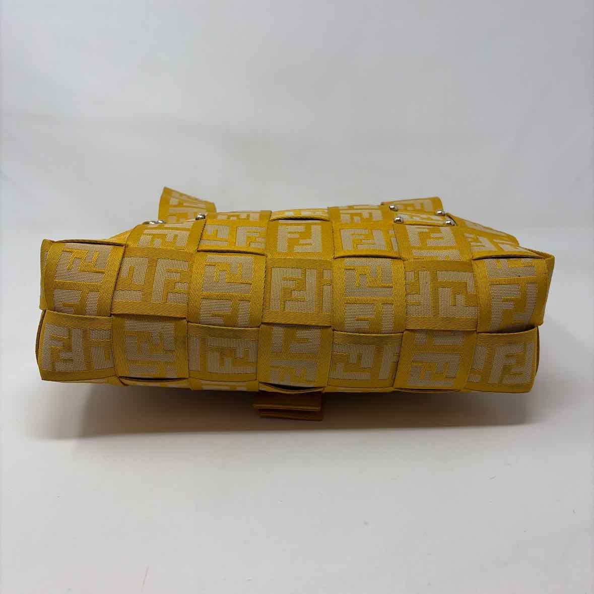 Pre-Owned Fendi Yellow Canvas Designer Handbag