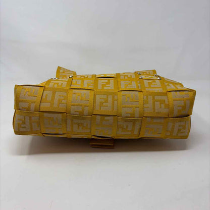 Pre-Owned Fendi Yellow Canvas Designer Handbag