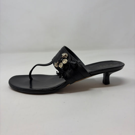 Pre-Owned Gucci Black Leather Shoe Size 8.5 Designer Shoes