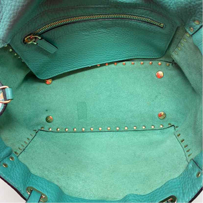 Pre-Owned Valentino Turqouise Leather Designer Handbag