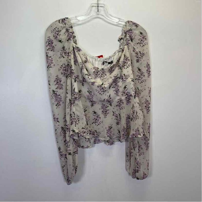 Pre-Owned Size 10/L Boohoo White Floral Top