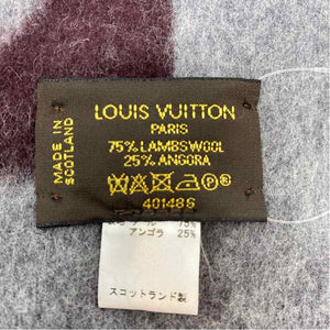 Pre-Owned Louis Vuitton Grey Knit Designer Scarf