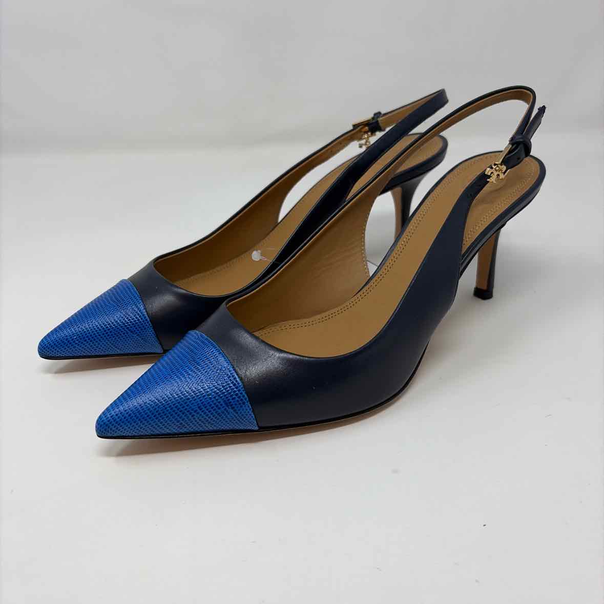 Pre-Owned Shoe Size 8.5 Tory Burch Blue Multi Heels