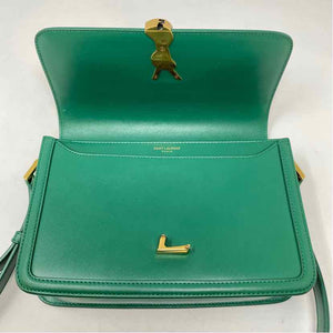 Pre-Owned Saint Laurent Green Leather Designer Handbag