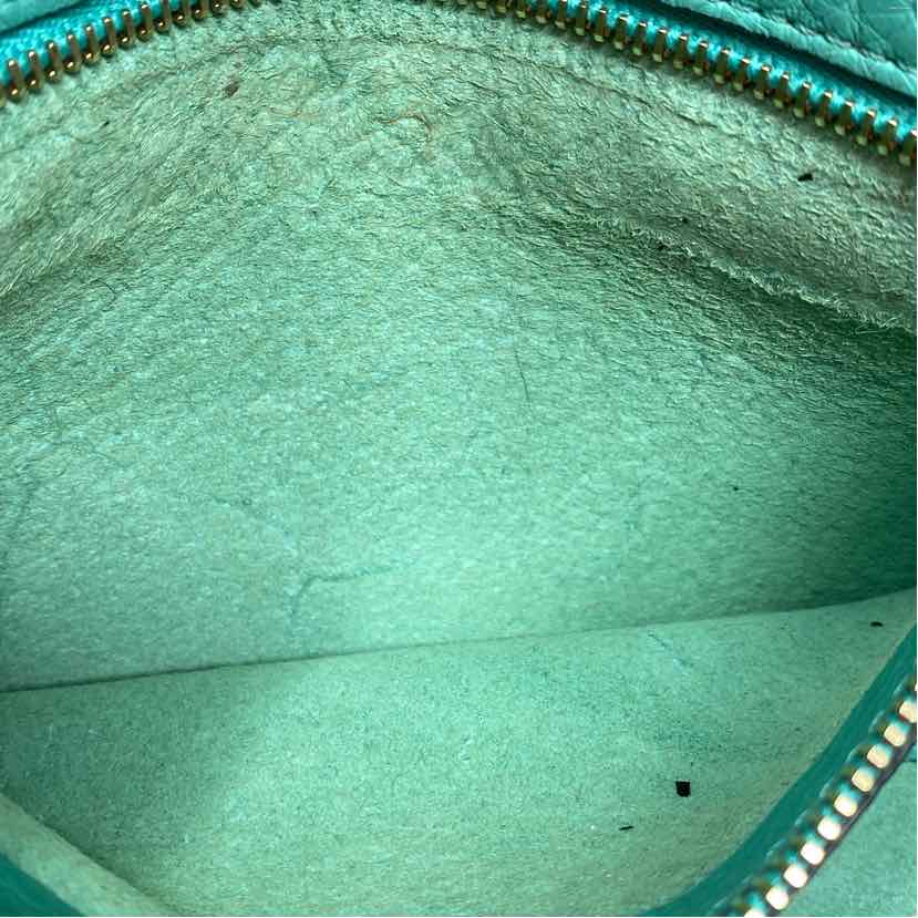 Pre-Owned Valentino Turqouise Leather Designer Handbag