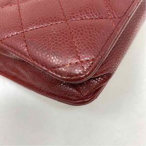 Pre-Owned Chanel Burgundy Leather Designer Handbag