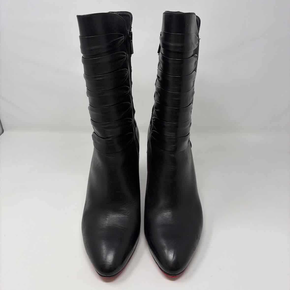 Pre-Owned Christian Louboutin Black Leather Shoe Size 10.5 Designer Shoes