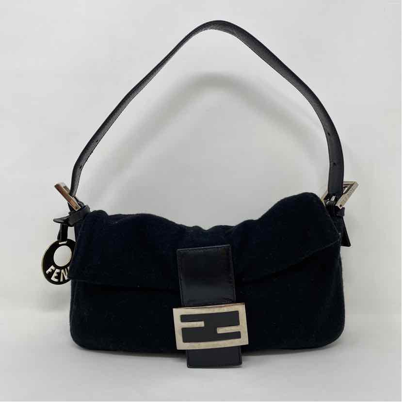 Pre-Owned Fendi Black Fabric Designer Handbag