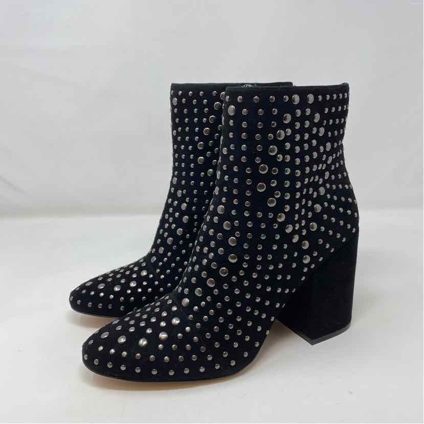 Pre-Owned Shoe Size 10 Vince Camuto Black & Silver Booties
