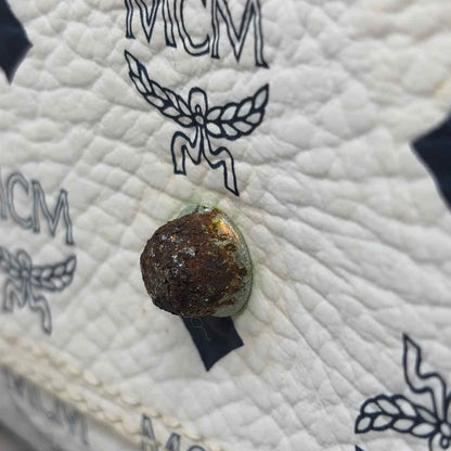 Pre-Owned MCM White Leather Designer Handbag