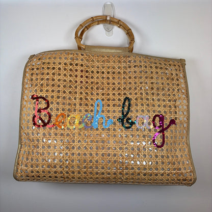Pre-Owned Boutique Tan Straw Handbag
