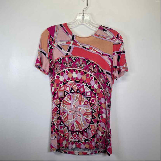 Pre-Owned Emilio Pucci Pink Multi Viscose Women Size 8/M Designer Clothes