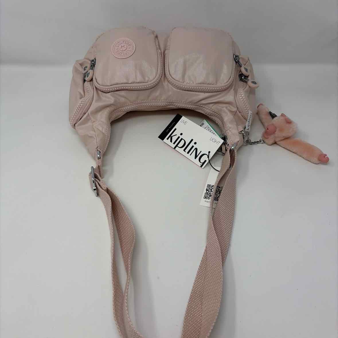 Pre-Owned Kipling Light Pink Nylon Handbag