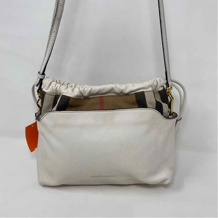 Pre-Owned Burberry White Leather Designer Handbag