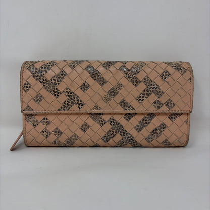 Pre-Owned Bottega Veneta Pink Multi Leather Designer Wallet