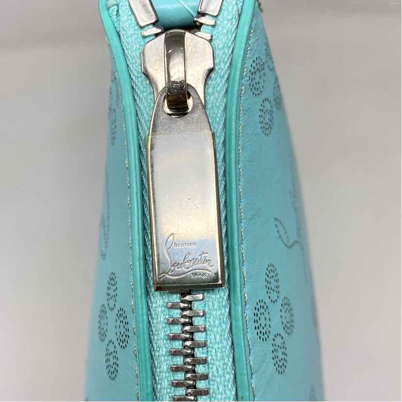 Pre-Owned Christian Louboutin Turqouise Leather Designer Handbag